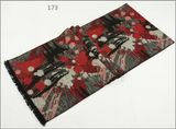 Womens Unisex Reversible Cashmere Feel Winter Warm Checked Diamond Flower Printing Thick Knitted Woven Scarf (SP271)