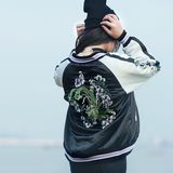 2018 Spring and Autumnal Women Jacket with Flower Embroidery