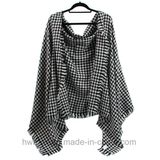 Black&White Woven Dog Tooth Long Acrylic Scarf (HWBA099)