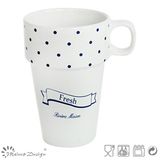 Special Design V Shape Stoneware Stackable Mug