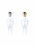 Bright White Kids Mannequin with Chrome Face (70CM)