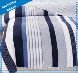 Gray Navy Stripe Printed Polyester Patchwork Quilt