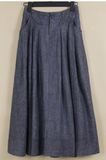 Fashion Ladies Linen Skirt with Pleat (OEM)