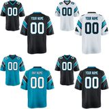 Carolina Elite Game Blue Black White Team Color Football Jerseys