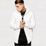 China Fashion Custom Longline Zip up Hoodie in Scuba