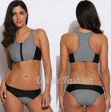 Contrast Color Fabric Fashion Sexy Swimsuit Women Tankini Bikini Swim Wear