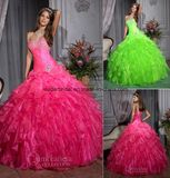 Sweetheart Ball Gowns Beads Organza Ruffles Quinceanera Dresses Z3016