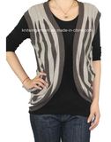 Ladies Knitted Round Neck Cardigan Sweater for Casual (12AW-073)