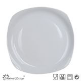 Inside Round Outside Square White Dinner Plate