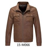 Men's PU Leaterr Quilted jacket (15-M066)