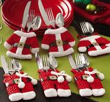 Fancy Santa Christmas Decorations Silverware Holders Pockets Dinner Table Decor