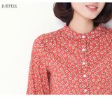 100% Cotton Blouse Casual Floral Printed Girls' Shirt for Summer