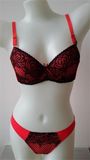 Push up Microfiber Bra and Panty Set with Nice embroidery  Lace (CS16912)