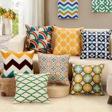 Home Decoration Cotton Linen Printed Cushion Cover Throw Pillow Case