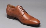 Rubber Sole Brown Formal Leather Shoes for Men