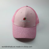 Hot Selling 6panel 2D Embroidery Paillette Curled Baseball Caps