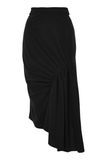 2017 Black Women Long Ruched Drape Cotton MIDI Skirts