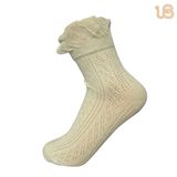 Lady Lace Decorated Mesh Cotton Fashion Sock