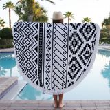 Cotton Printed Round Beach Towel