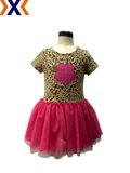 Pretty Kids Printed Dress W/ Flower Patch