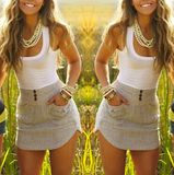 One Set Over Hip Fashion Sleeveless Vest and Dress for Wholesale