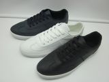 Fashion White PU Casual Lace up Rubber Shoes for Adults Fron China Factory