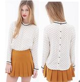 OEM Women Model Blouse New Design Chiffon Ladies Blouse