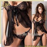 Fashion Wholesale Fantasy Black Chiffon Sexy Lingerie