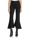 Wholesale Women Black Chiffon Cropped Flare Pants