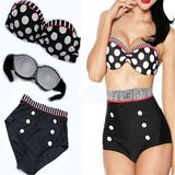 Sexy Girl's Bathing Suit Vintage High Waist Bikini Retro (14344-3)