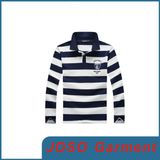 Men's Autumn Long Sleeve T-Shirt Lapel Stripes (JS9018m)