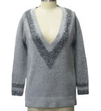 Women V-Neck Pullover Knitting Sweater