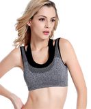 Fashion Fake Two Vest Type Sports Underwear High-Elastic Tight Running Yoga Gym Shake-Proof Seamless Underwired Bras