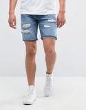 Custom Men's Distressed Denim Short