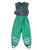 Green Sleeveless Jumpsuit/Pants/Overall/Raincoat with Fleece for Children