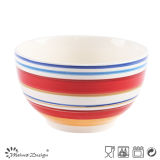 14cm Ceramic Bowl Cream Color with Hand Painted Color Design