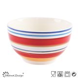 14cm Ceramic Bowl Cream Color with Hand Painted Color Design