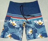 Oeko-Tex Flat Waist Polyester Patterned Men Board Short Swimwear