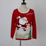 Christmas Gift of Ladeis' Sweater in Jacquard Design and Acrylic Quality Soft Handfeel