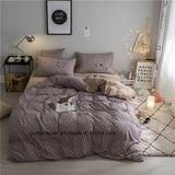 Sets Coral Velvet Bedding with Pillow and Quilt Cover with Picture of Mole