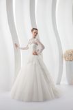 Customize High Neck Long Sleeves Lace Ball Gown Wedding Gown Bridal Dress