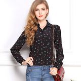 Womens Black Polyester Dress Shirts (ELTWDJ-168)