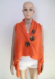 Women Fashion Coconut Button Acrylic Knitted Shawl Vest (YKY4425-1)