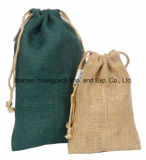 Fashion Custom Colored Small Drawstring Pouch Promotional Jute Eco Bag