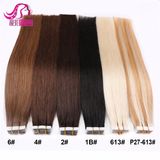 Wholesale Price 12--28inch 100% Human Hair Blue White Invisible Tape in Double Drawn Remytape Hair Extension