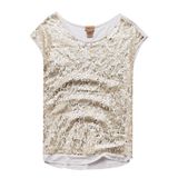 Women Shining Sequin T Shirts Short Sleeve Slim Tees in Bulk