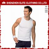 Men's Funny Plain Blank White Cotton Spandex Singlets (ELTMBJ-285)