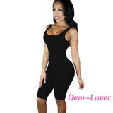 Black Double Scoop Sleeveless Jumpsuit