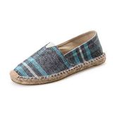 Unisex Stripe Flats Fisherman Hemp Ropes Soles Slip-on Casual Shoes