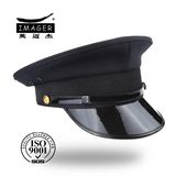 Plain Style Black Military Corps Hat with Black Strap